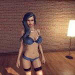Sexy meisje uitgenodigd in kamer 3DXChat multiplayer modus