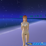 Beautiful redhead naked on the beach at night
