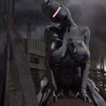 NR-02 robot rides the last man on earth cowgirl style